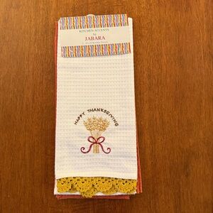Jabara Thanksgiving Kitchen Towels, Set of 2, 18 x 28, NWT